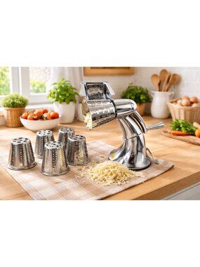 VTG 60s Royal Prestige Manual Stainless Steel Rotary Food Grater With 5 Blades